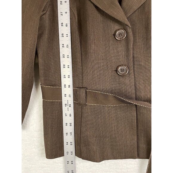 Studio 1 Womens size 12 Jacket / Blazer in Brown with Ribbon Belt - Picture 5 of 8